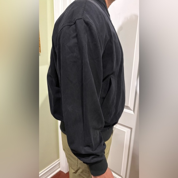 Ermenegildo Zegna Sz M 50 Men's Black Bomber Light Jacket Rayon Silk Italy - Picture 3 of 11